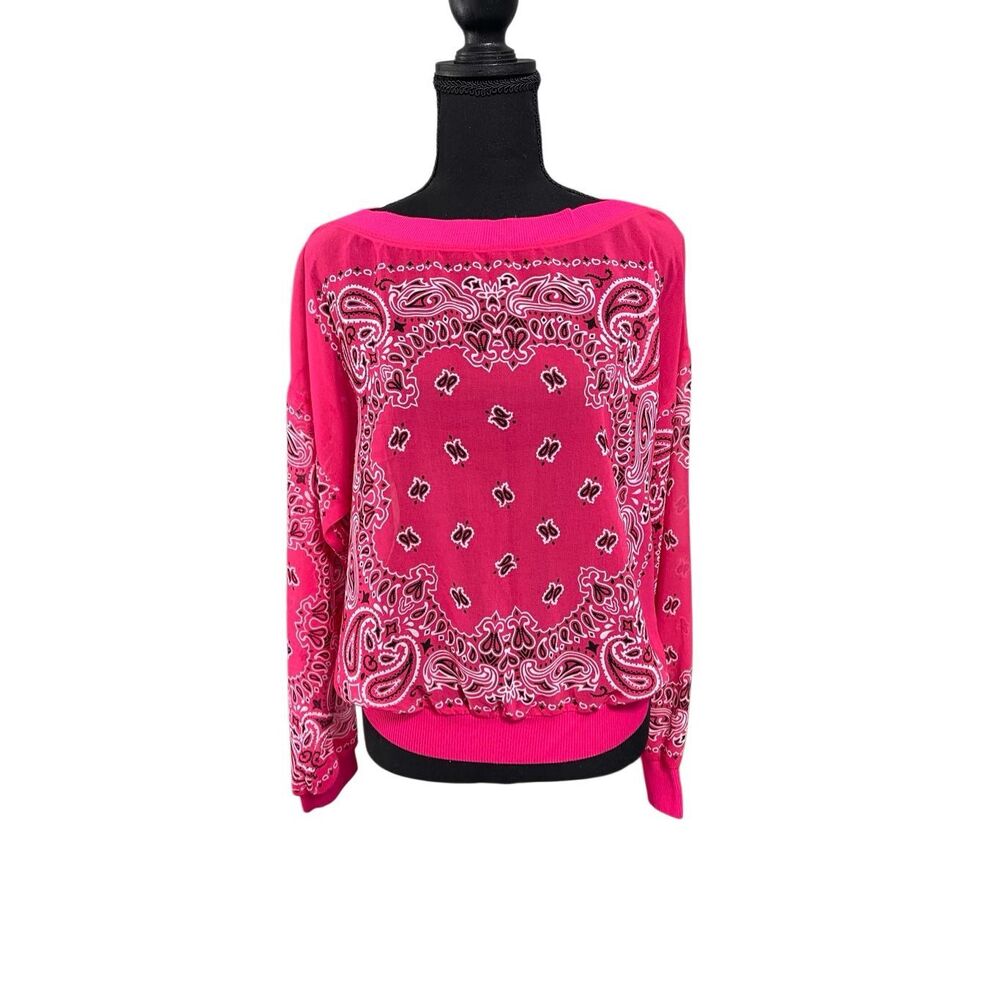 W by Worth Women’s Semi Nude Bandana L/S Shirt/Top size Small